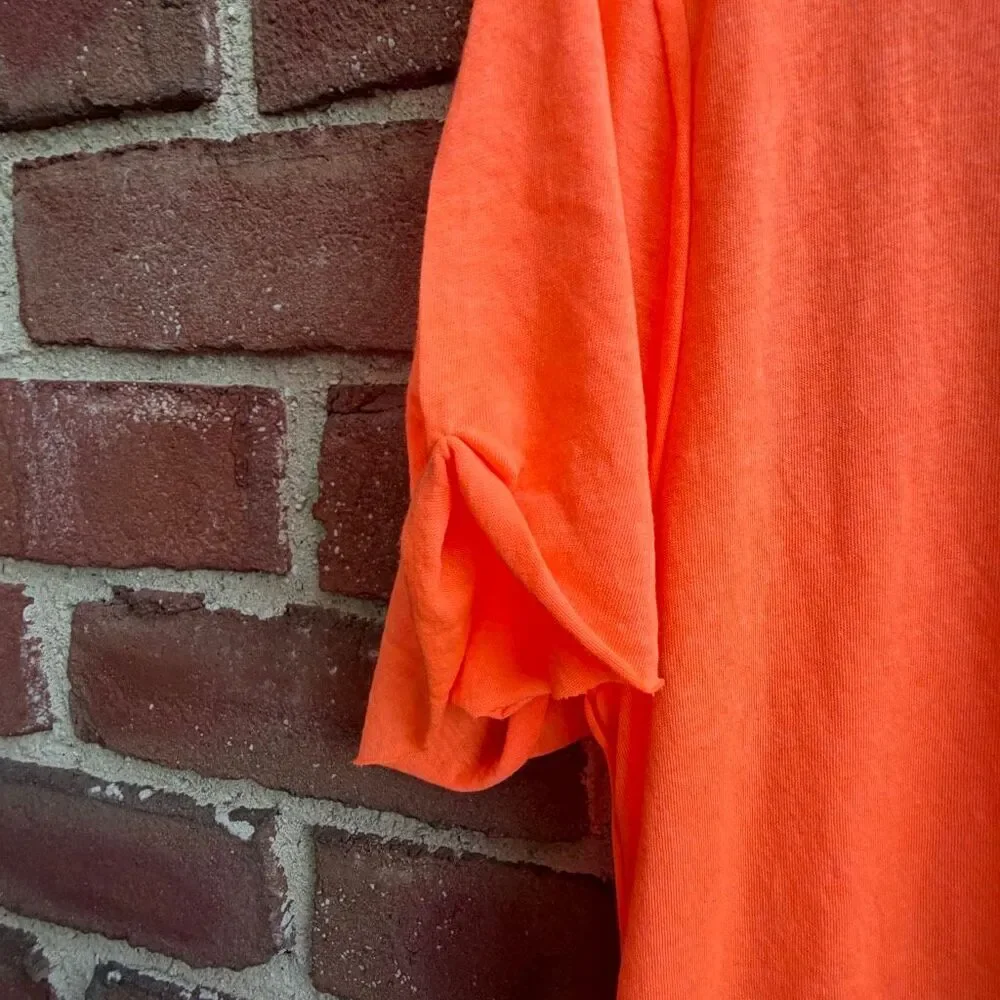 Free People X We The Free Vella Pocket Burnout Oversized Tee orange S NWOT